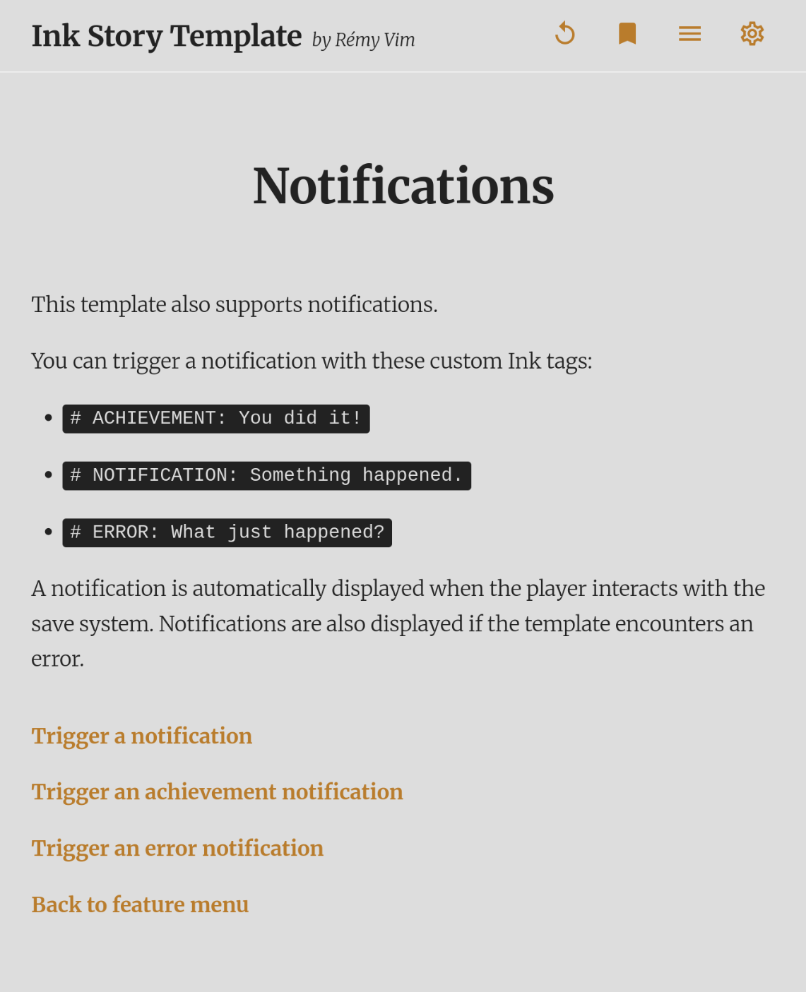 Template with light theme and gold accent