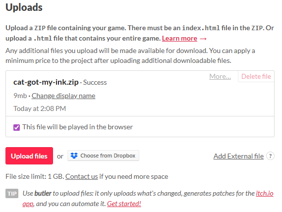 Upload section with checkbox highlighted