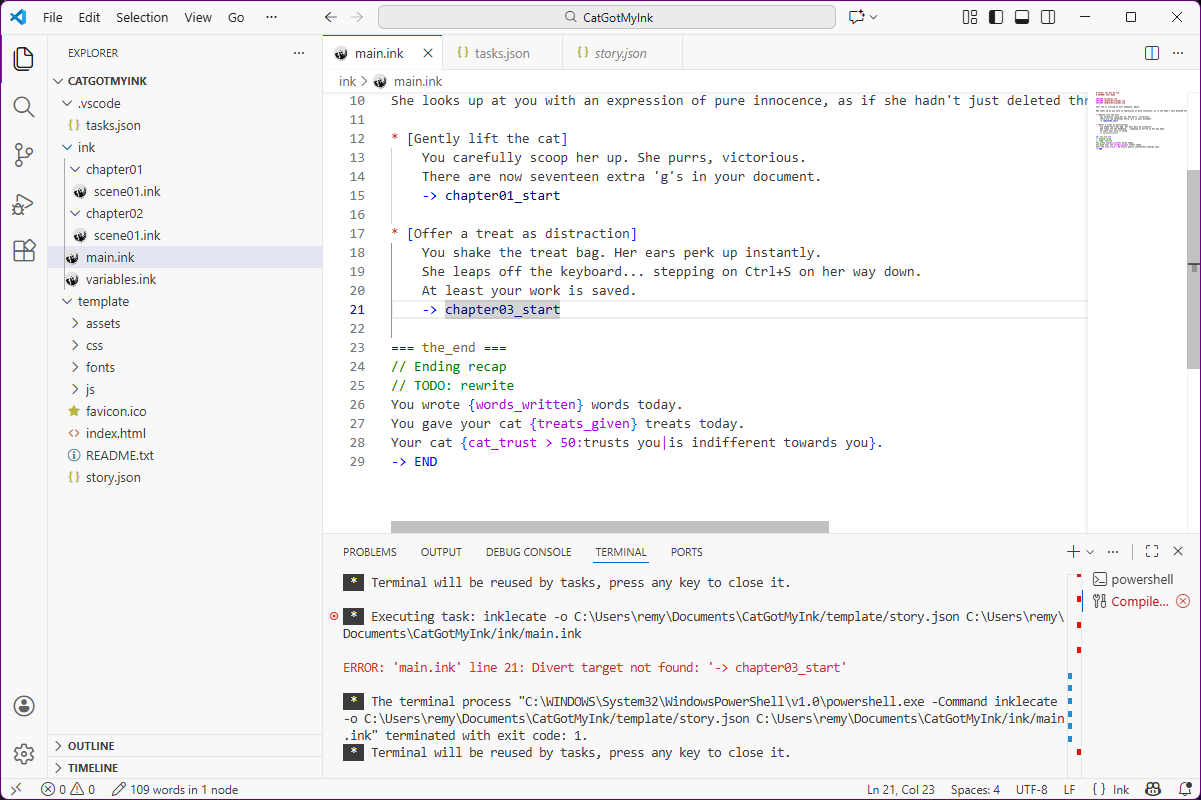 VS Code compile build task error